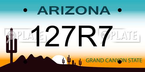 127R7 Arizona License Plate