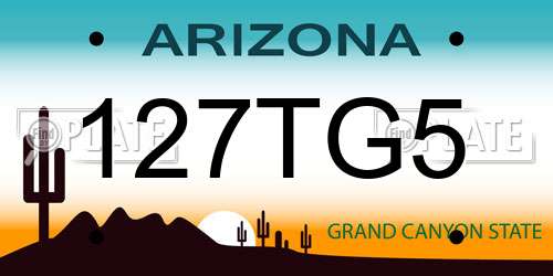 127TG5 Arizona License Plate
