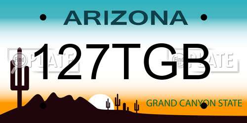 127TGB Arizona License Plate