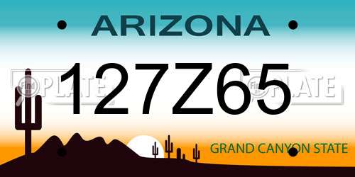 127Z65 Arizona License Plate