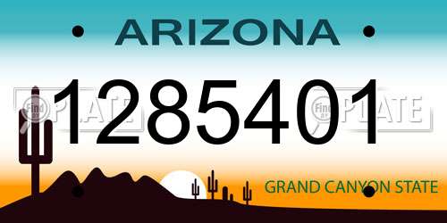 1285401 Arizona License Plate