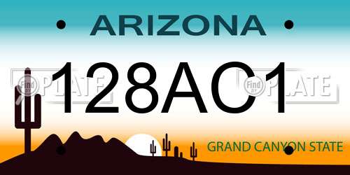 128AC1 Arizona License Plate