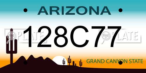128C77 Arizona License Plate