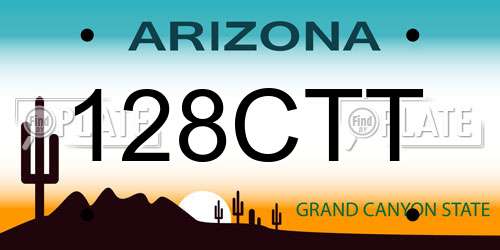 128CTT Arizona License Plate