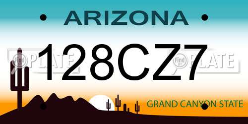 128CZ7 Arizona License Plate