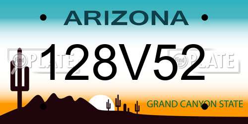 128V52 Arizona License Plate