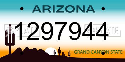 1297944 Arizona License Plate