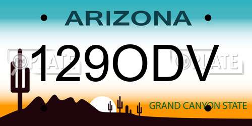 129ODV Arizona License Plate