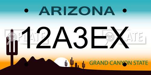 12A3EX Arizona License Plate