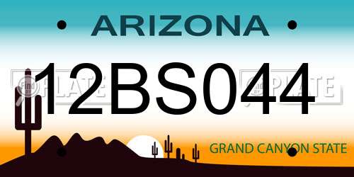 12BS044 Arizona License Plate