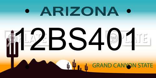 12BS401 Arizona License Plate