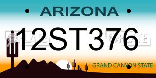 12ST376 Arizona License Plate