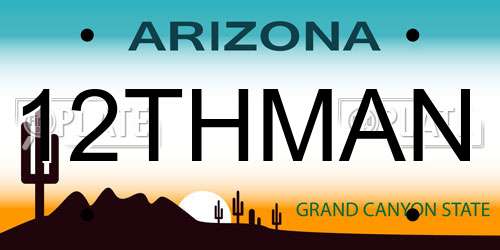 12THMAN Arizona License Plate