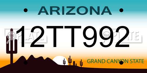 12TT992 Arizona License Plate