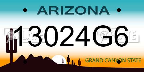 13024G6 Arizona License Plate