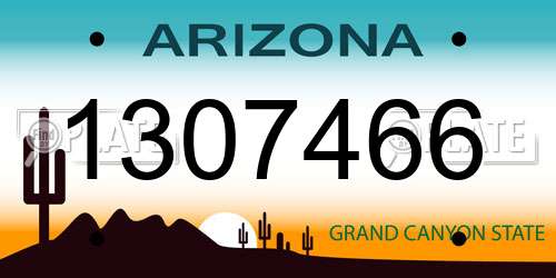 1307466 Arizona License Plate