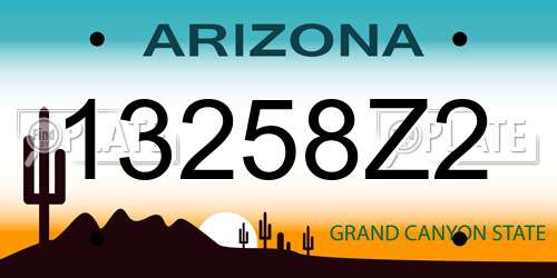 13258Z2 Arizona License Plate