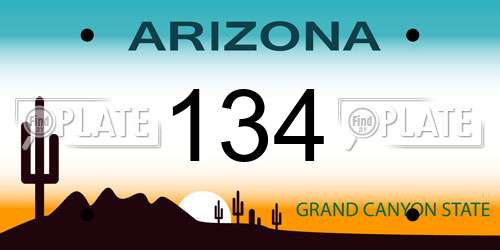 134 Arizona License Plate