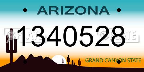 1340528 Arizona License Plate