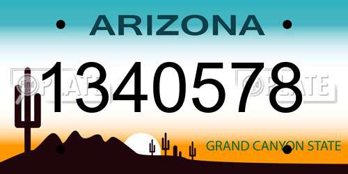 1340578 Arizona License Plate