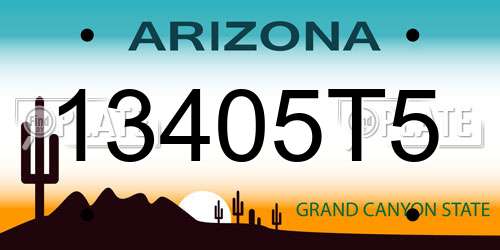 13405T5 Arizona License Plate