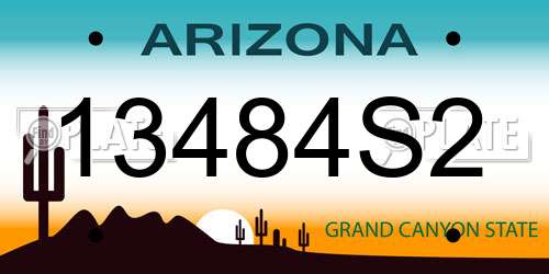 13484S2 Arizona License Plate