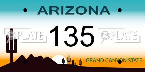 135 Arizona License Plate