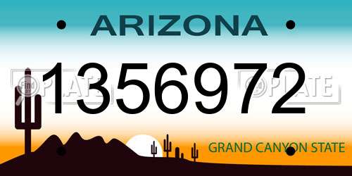 1356972 Arizona License Plate