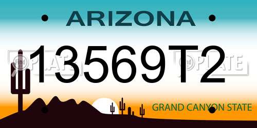 13569T2 Arizona License Plate