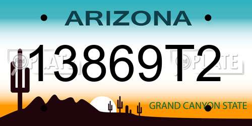 13869T2 Arizona License Plate
