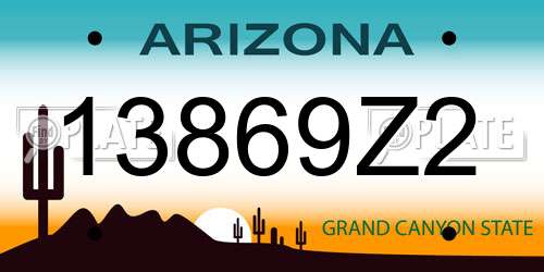 13869Z2 Arizona License Plate