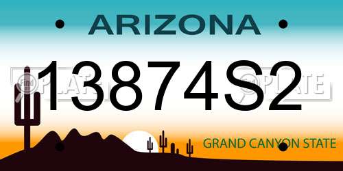 13874S2 Arizona License Plate
