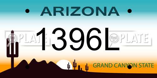 1396L Arizona License Plate