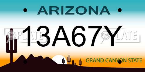 13A67Y Arizona License Plate