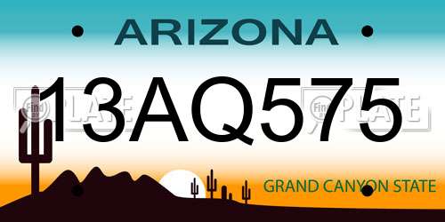 13AQ575 Arizona License Plate