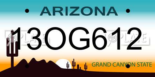 13OG612 Arizona License Plate