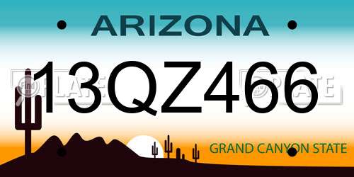 13QZ466 Arizona License Plate