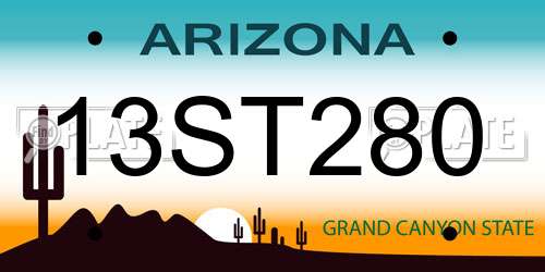 13ST280 Arizona License Plate