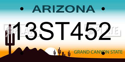 13ST452 Arizona License Plate