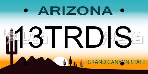 13TRDIS Arizona License Plate