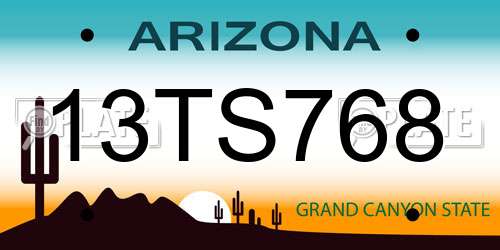 13TS768 Arizona License Plate