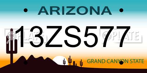 13ZS577 Arizona License Plate
