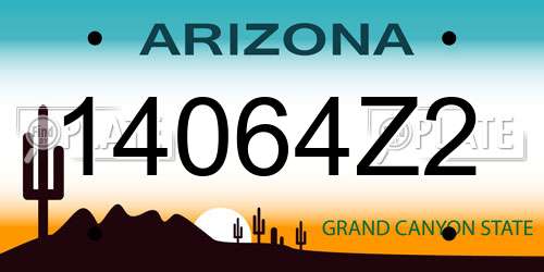 14064Z2 Arizona License Plate