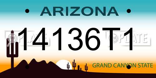 14136T1 Arizona License Plate