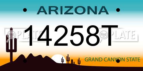 14258T Arizona License Plate
