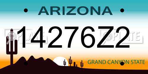 14276Z2 Arizona License Plate