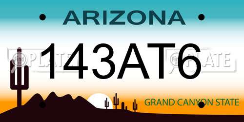 143AT6 Arizona License Plate