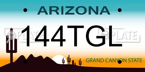 144TGL Arizona License Plate