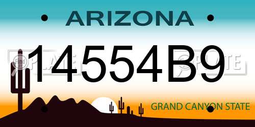 14554B9 Arizona License Plate