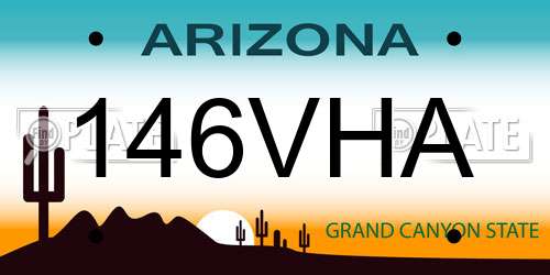 146VHA Arizona License Plate
